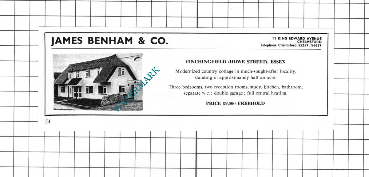 Finchingfield Essex Howe Street House Sale Advert - 1967 Clipping