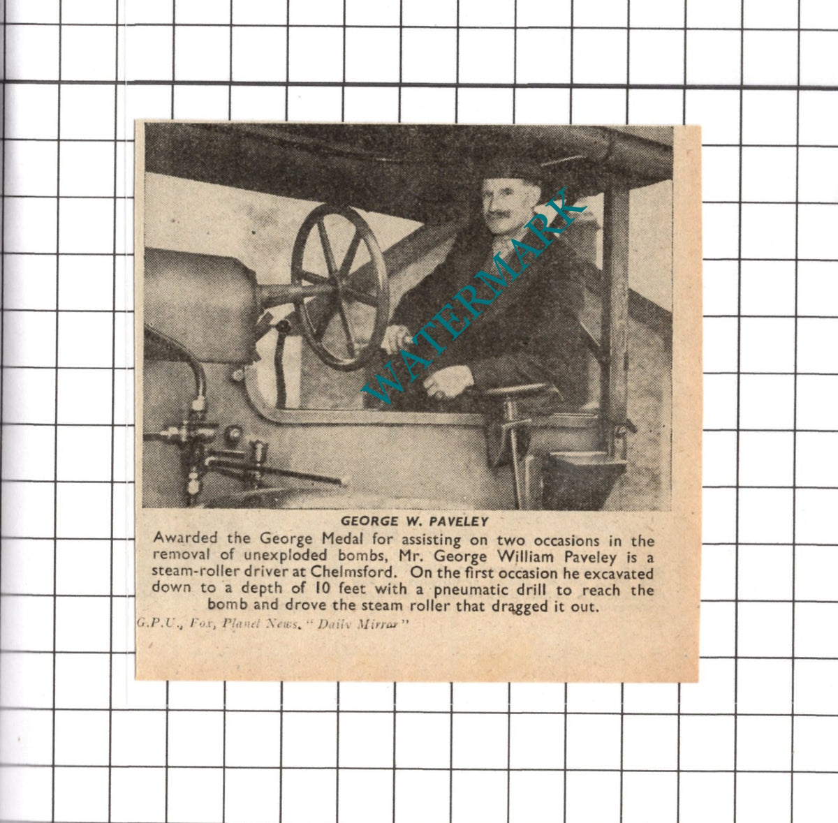 George William Paveley Chelmsford Essex World War Two WW2 - 1941 SMALL Clipping