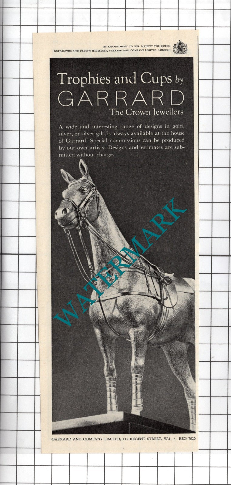 Garrard and Company Ltd Regent Street London Crown Jewellers - 1965 Advert