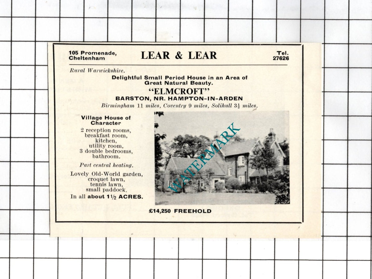 Elmcroft Barston Hampton-in-Arden Warwickshire - 1967 Small House Advert