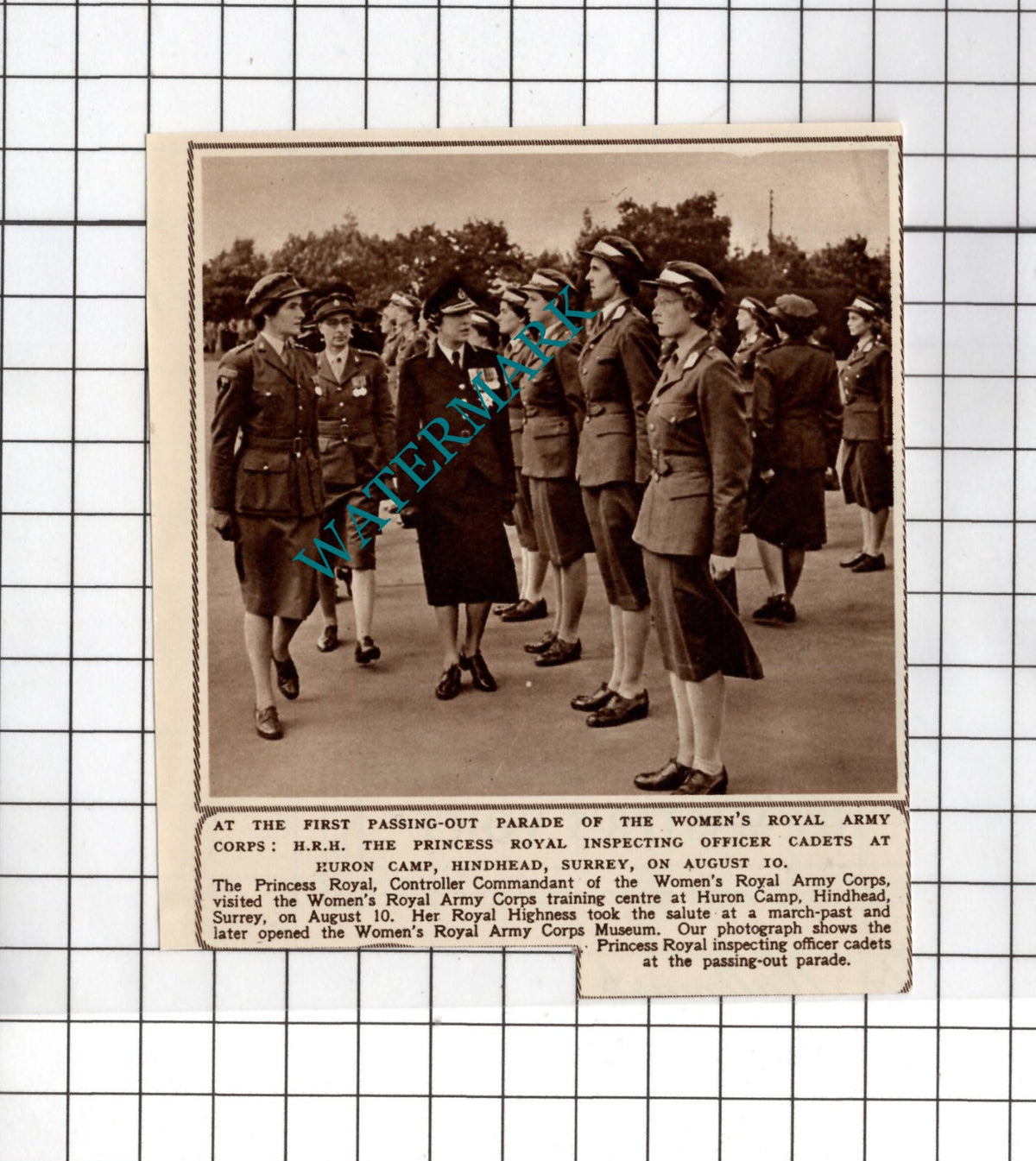 Huron Camp Hindhead Surrey Women's Royal Army Corps - 1950 SMALL Cutting