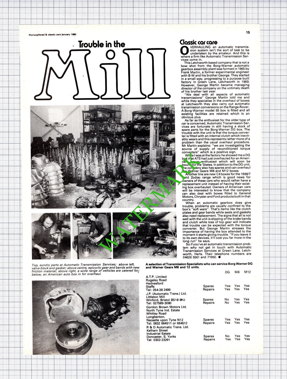 George Martin Frank Automatic Transmission Services Ltd Letchworth 1980 Article