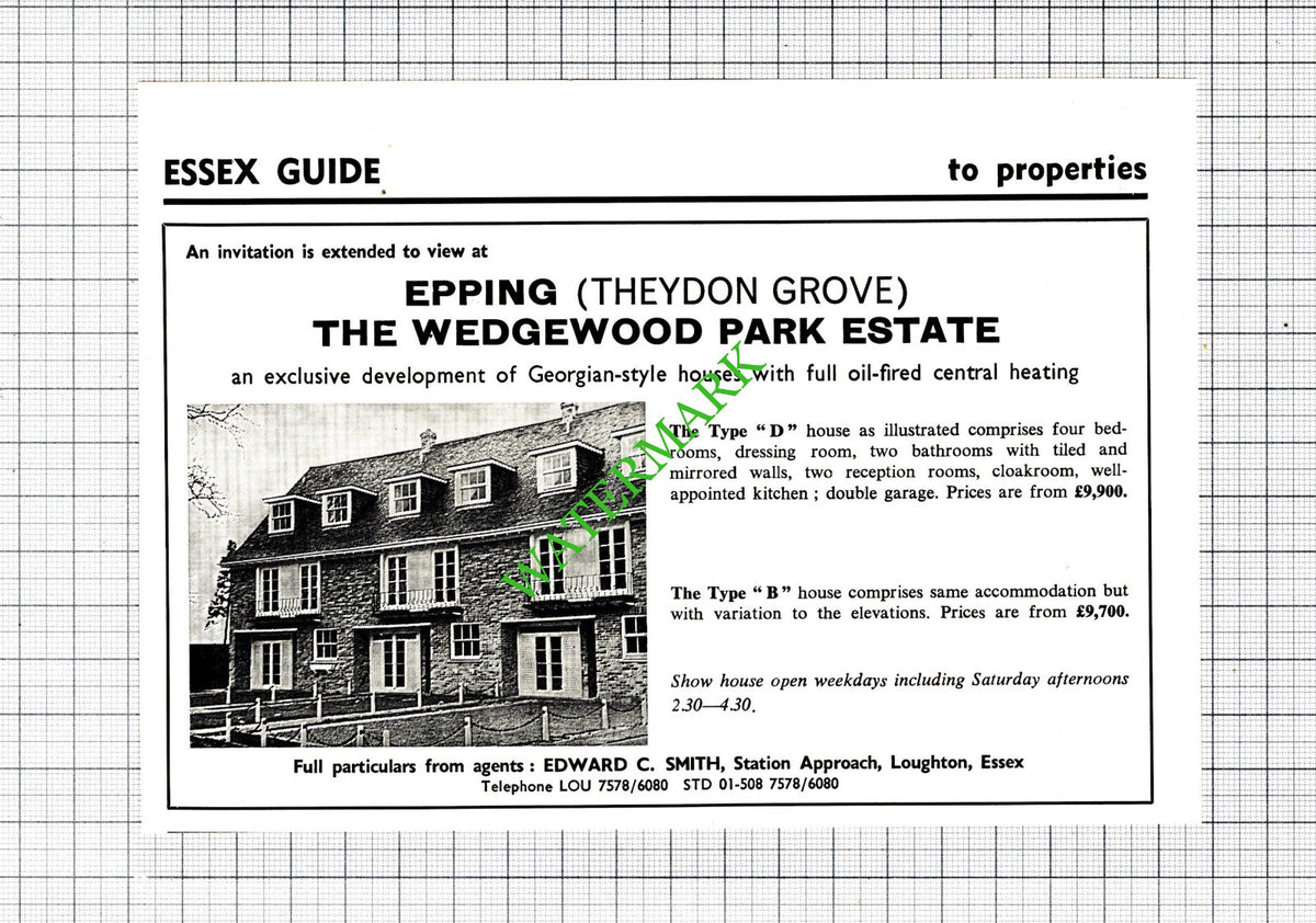 Theydon Grove Epping Essex Wedgewood Park Estate Advert - 1968 Cutting