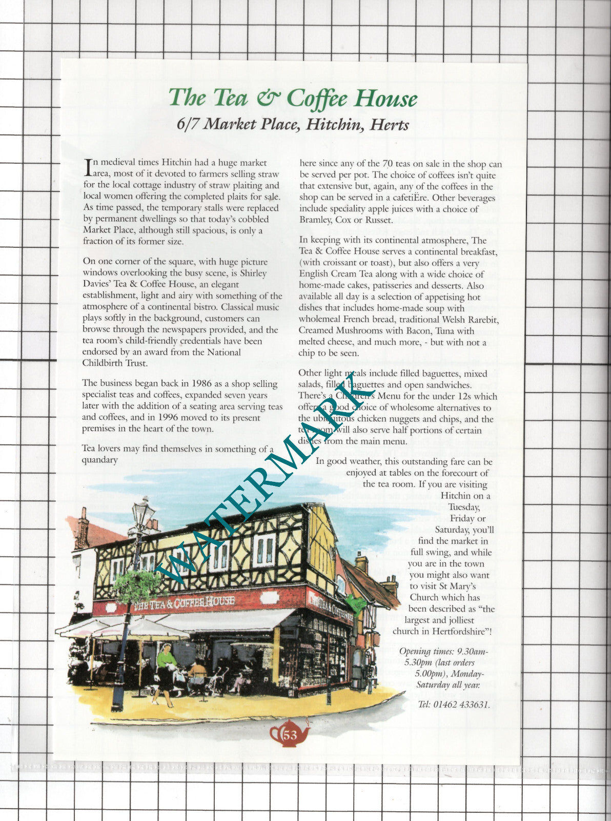 Apothocoffee Shop Earls Barton / Shirley Davies Tea Hitchin Herts c.2001 Advert