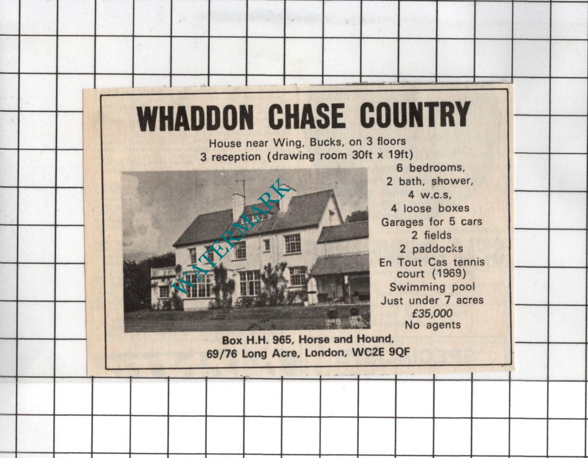 Wing Buckinghamshire House Sale Advert - 1971 Small Cutting