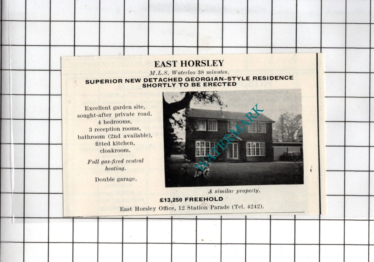 East Horsley Surrey - 1967 SMALL House Sale Advert