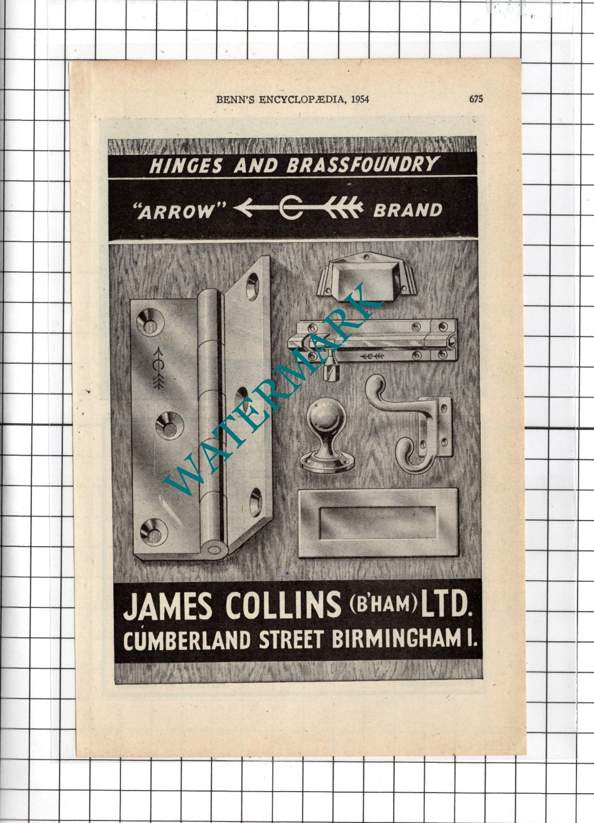 James Collins (Birmingham) Ltd Cumberland Street Birmingham - 1954 Advert