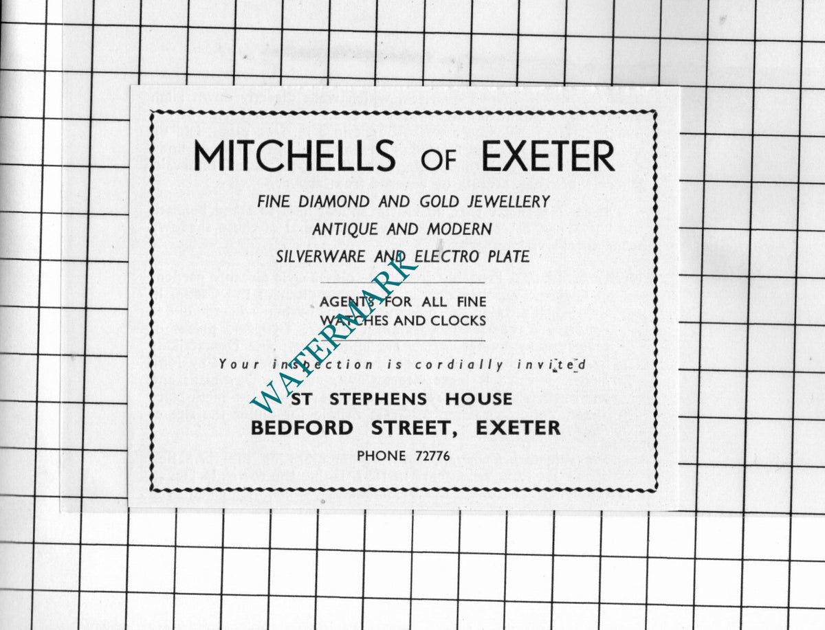 Mitchells Of Exeter Jewellers - 1957 Small Advert