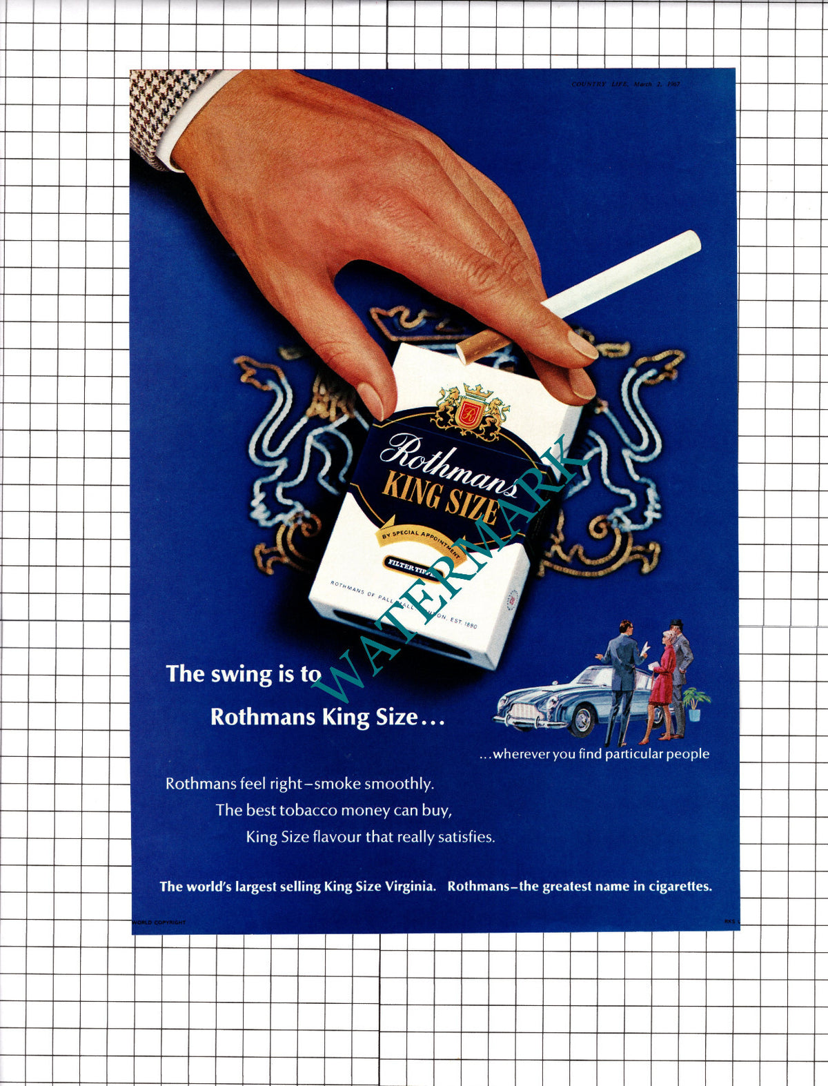 Renault 4 Car Advert / Rothmans Cigarette Advert - 1967 Clipping / Print