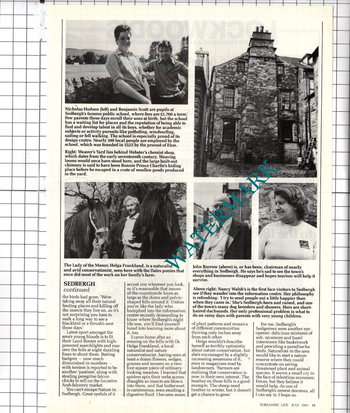 Sedburgh Cumbria Dick Capel Ted Morphet Bryan Hinton Frankland - 1985 Article