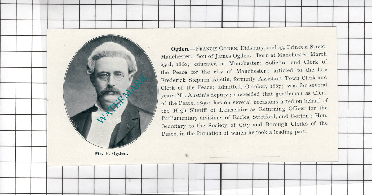 Francis Ogden Didsbury Manchester - c.1900 Cutting