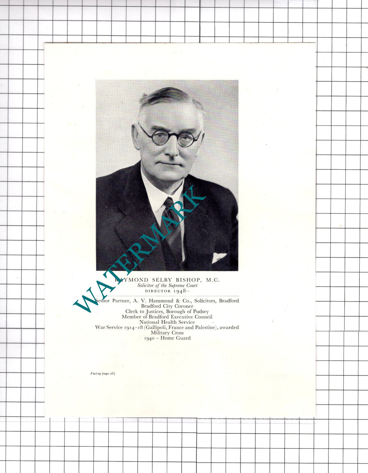 Raymond Selby Bishop AV Hammond & Co Bradford - 1951 Book Print