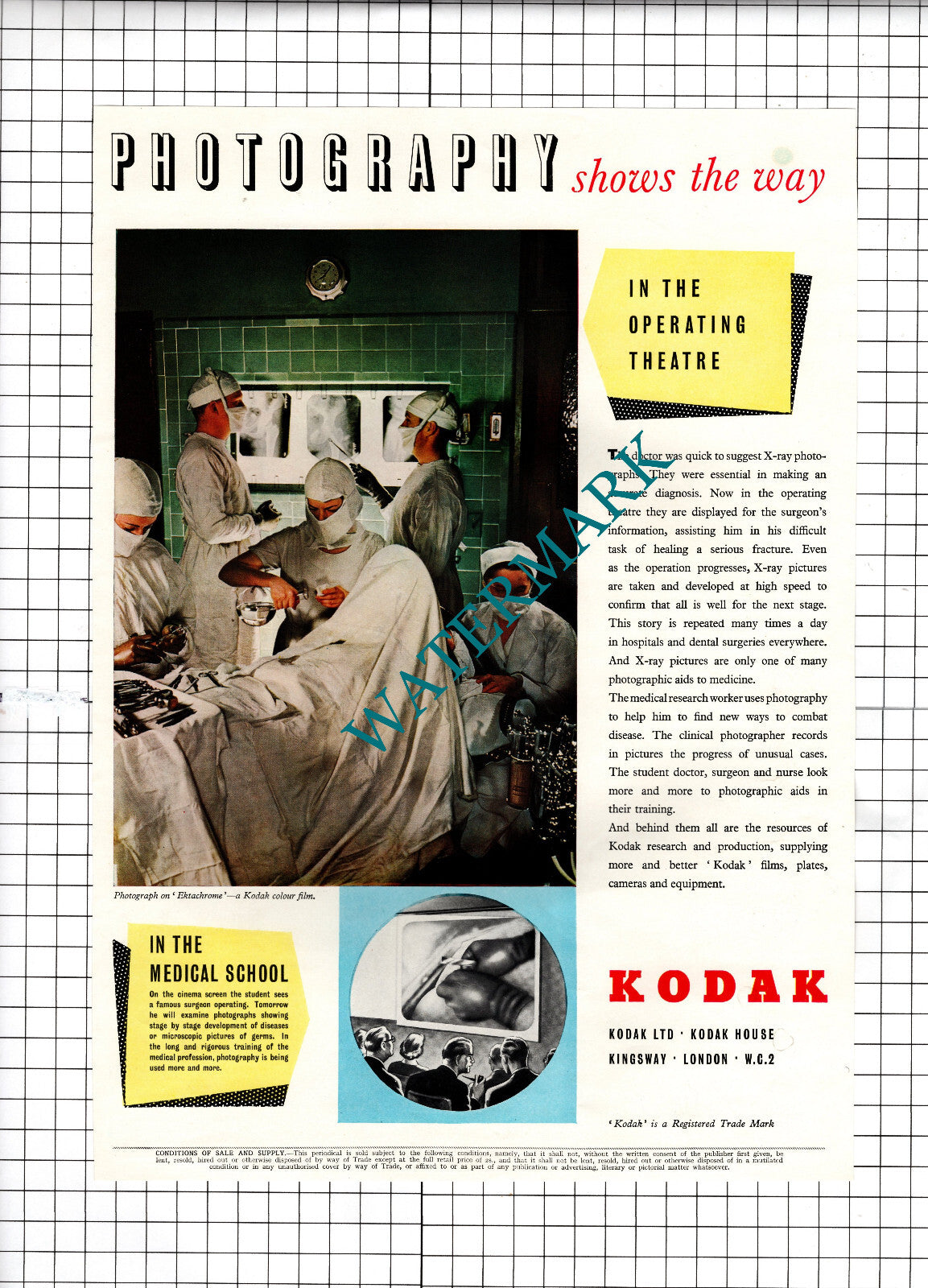 Kodak Advert Ektachrome Medical School - 1950 Clipping