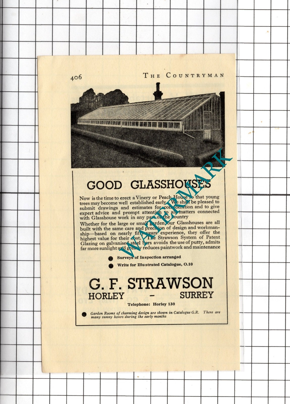 Watts Hardy & Co Ltd Howdon-on-Tyne / G F Strawson Horley Surrey - 1936 Advert