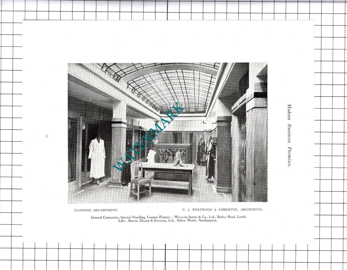 Austin Reed Ltd Leeds Westwood and Emberton Architects - 1923 Book Prints
