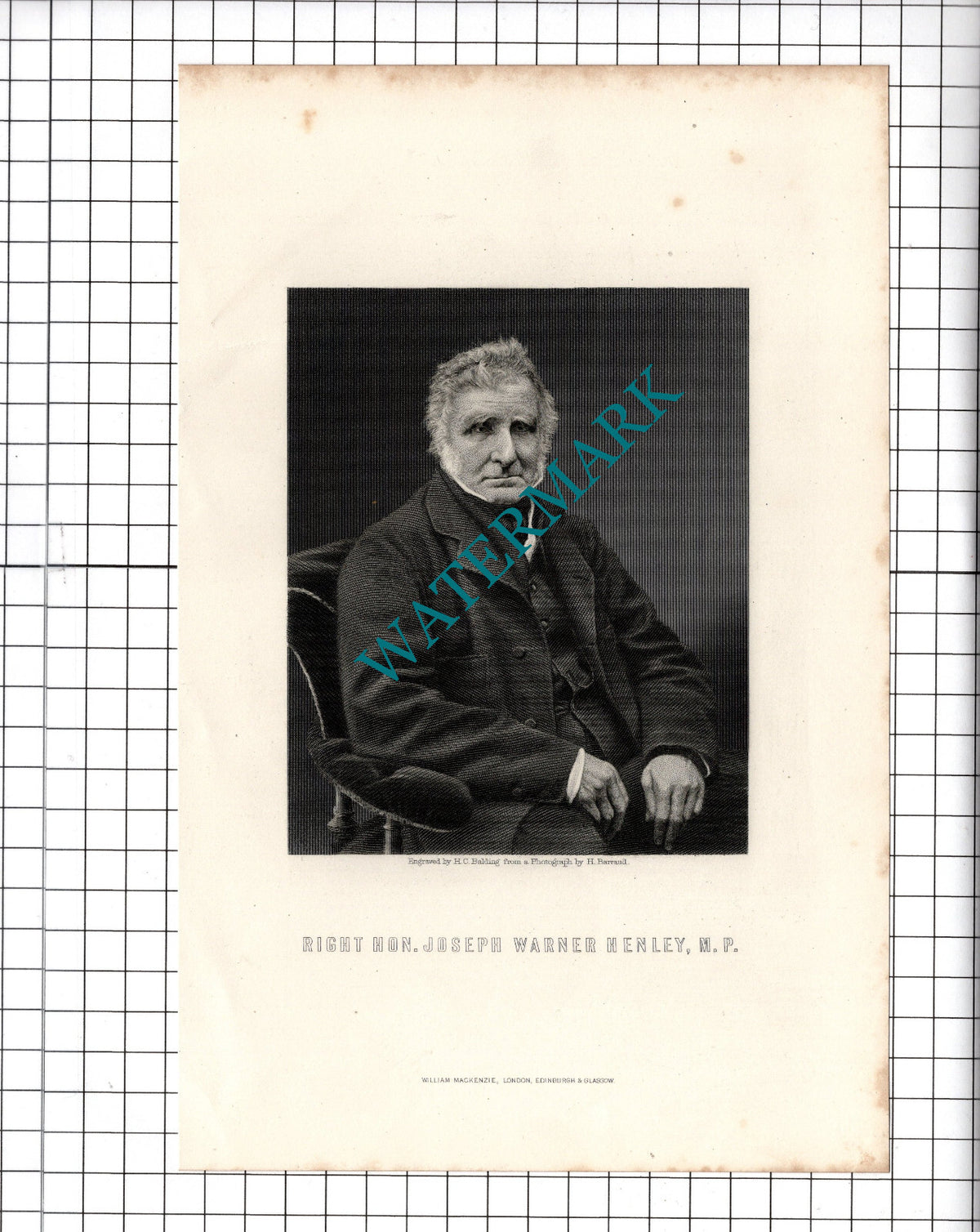 The Right Hon Joseph Warner Henley - c.1881 Print