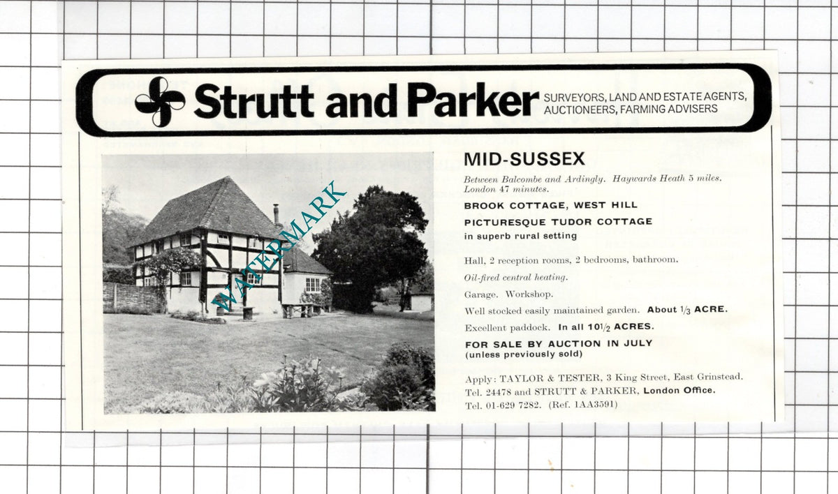 Brook Cottage West Hill Sussex House Sale Advert - 1972