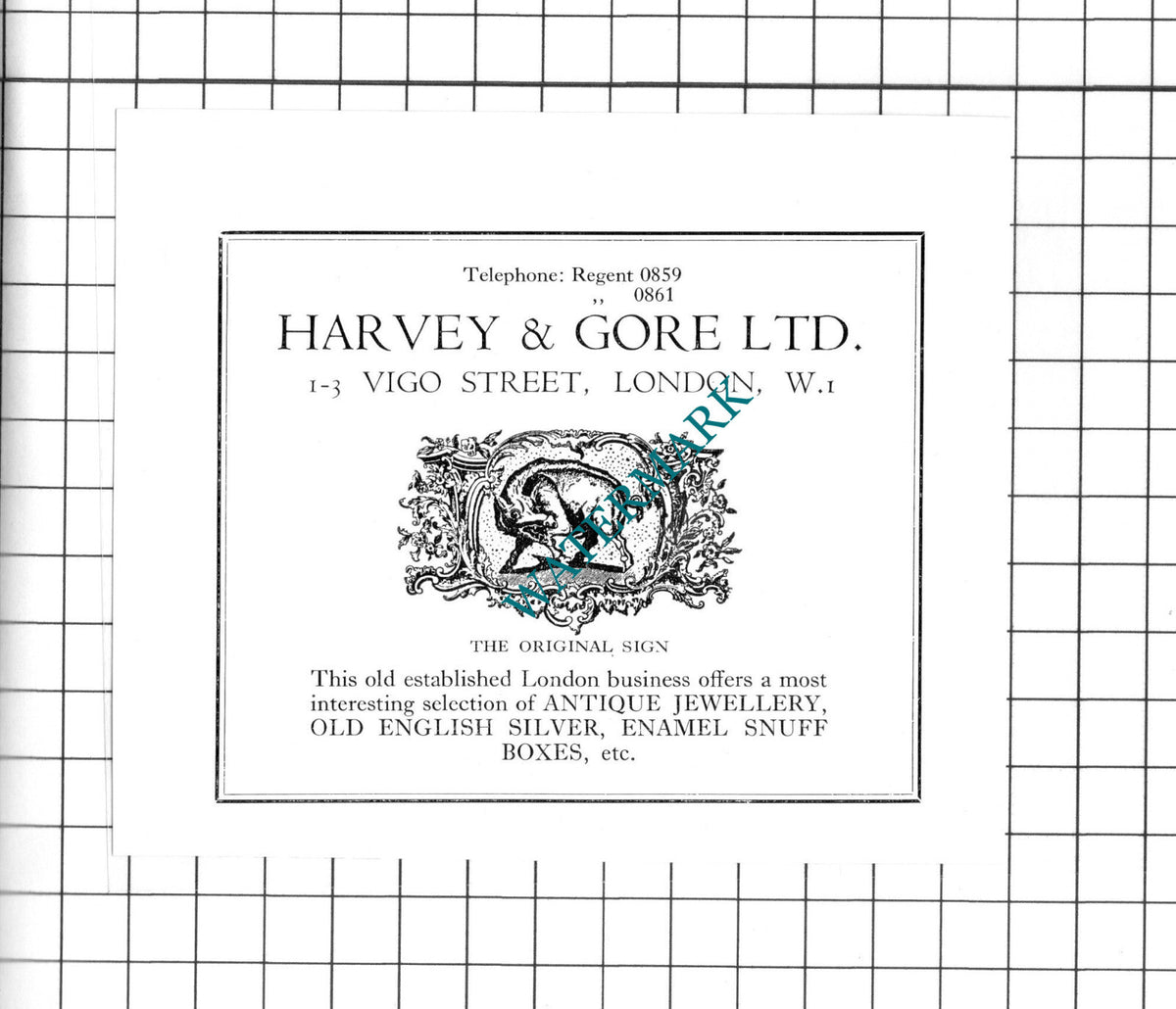 Harvey & Gore Ltd London Small Advert - c.1960's Clipping / Print