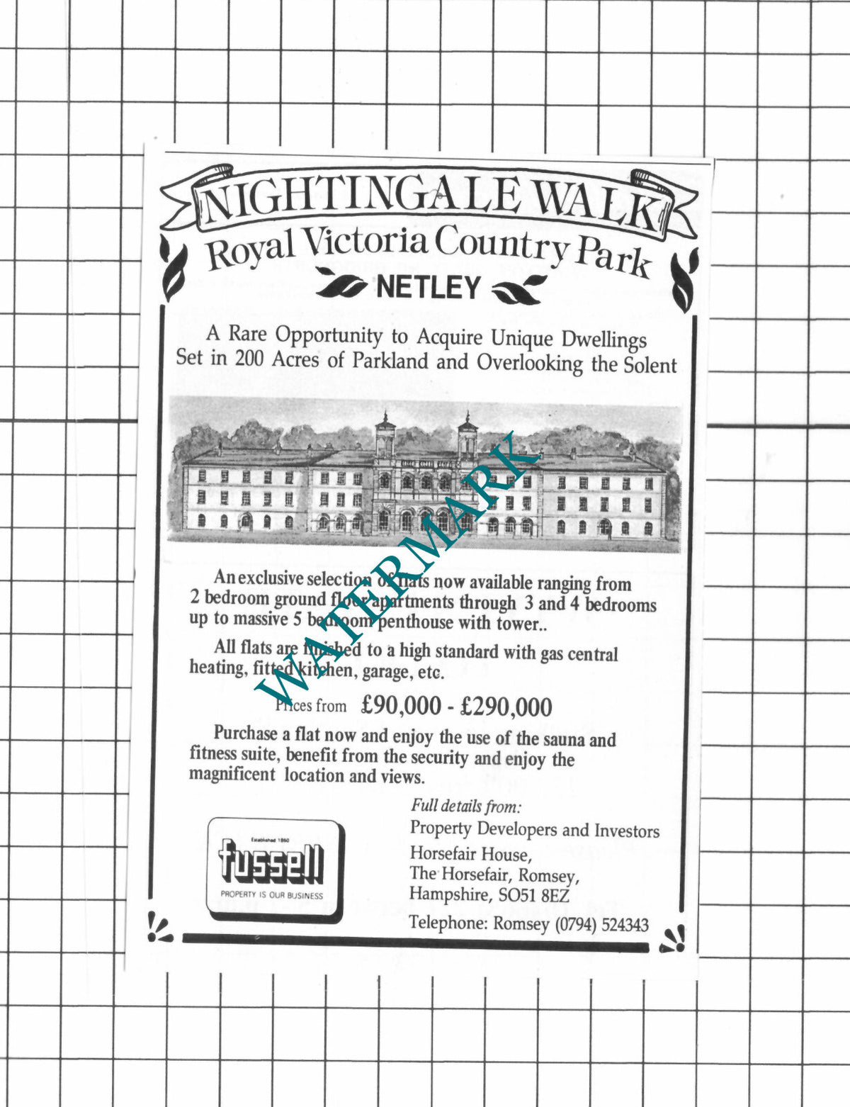 Nightingale Walk Royal Victoria Country Park Netley Sale Advert - 1990 Clipping