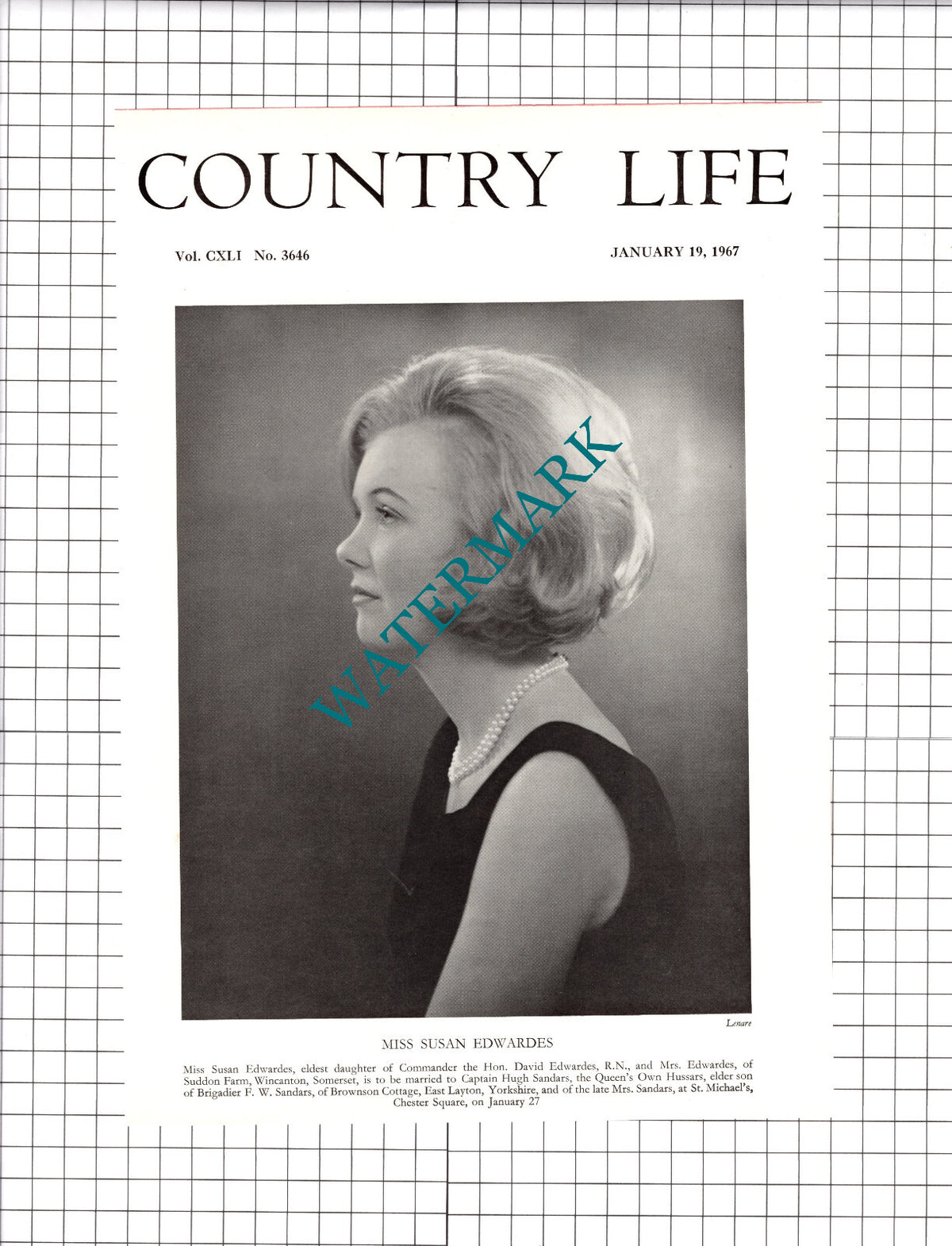 Miss Susan Edwardes Suddon Farm Wincanton Hugh Sandars - 1967 Clipping / Print