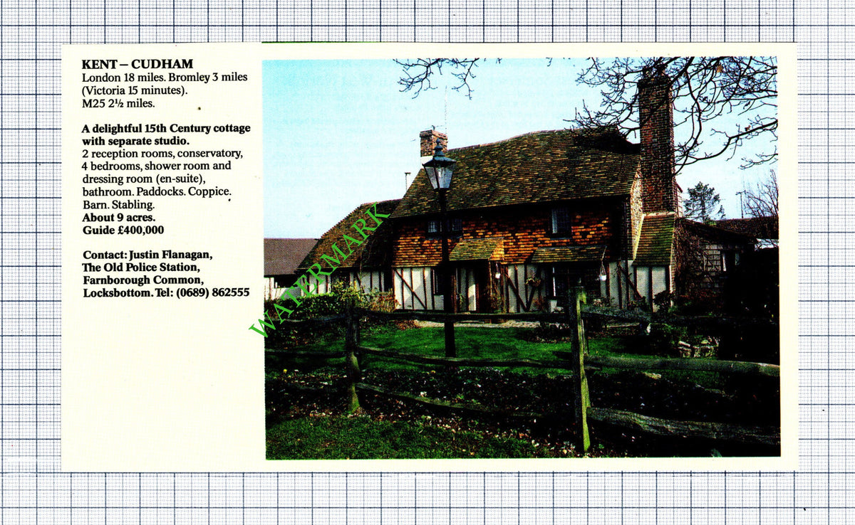 Cudham Kent House Sale Advert - 1991 Cutting