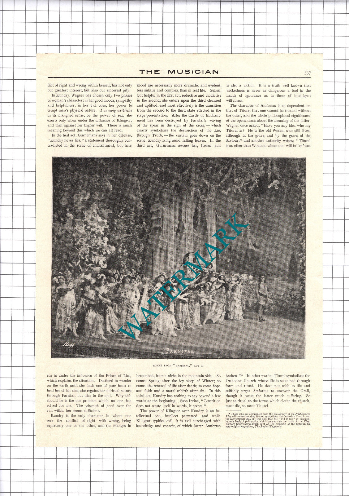 Richard Wagner Parsifal Agnes Schulenburg - 1906 Article