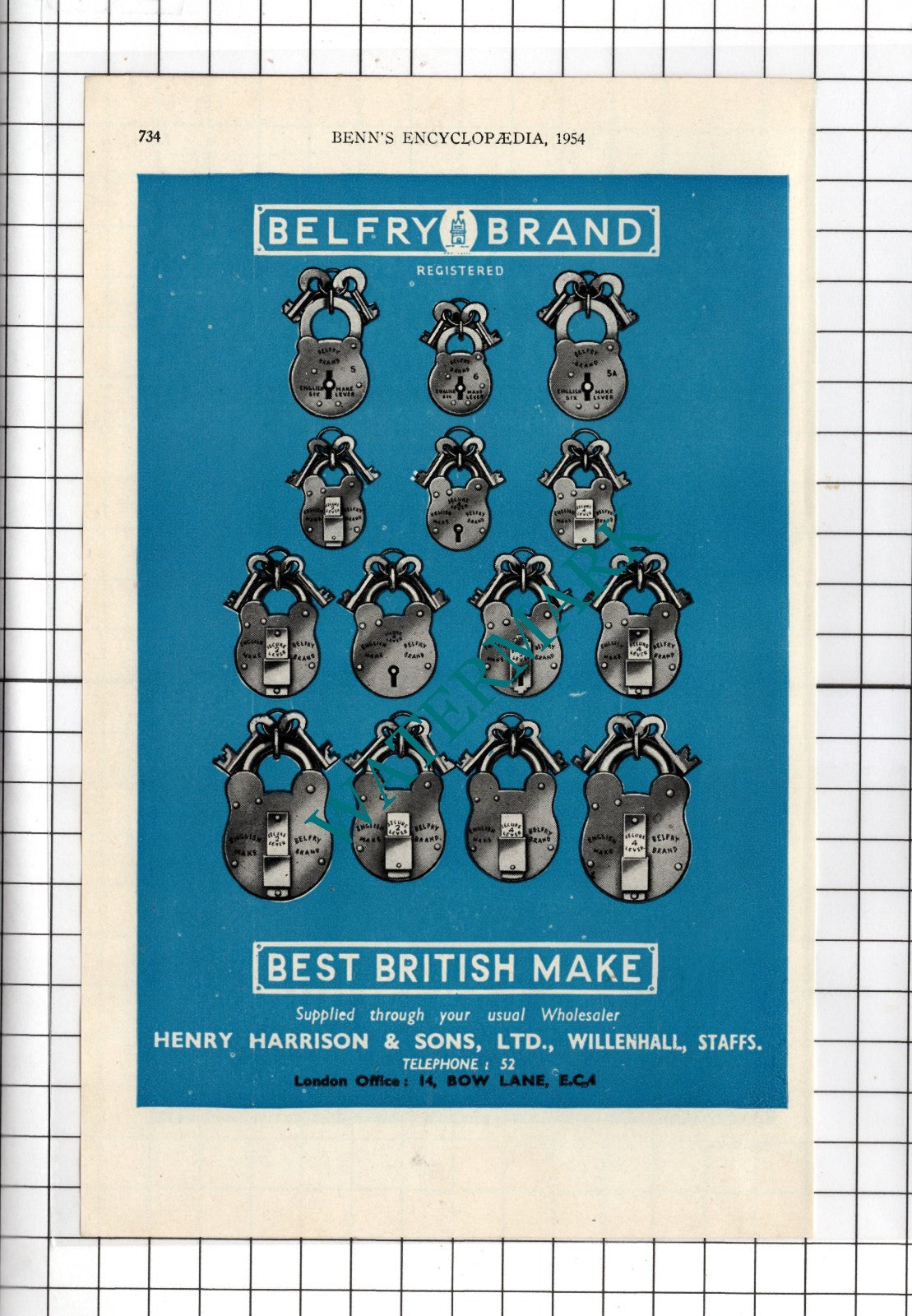 Thomas Sanders Ltd Birmingham / Henry Harrison & Sons Ltd Willenhall 1954 Advert