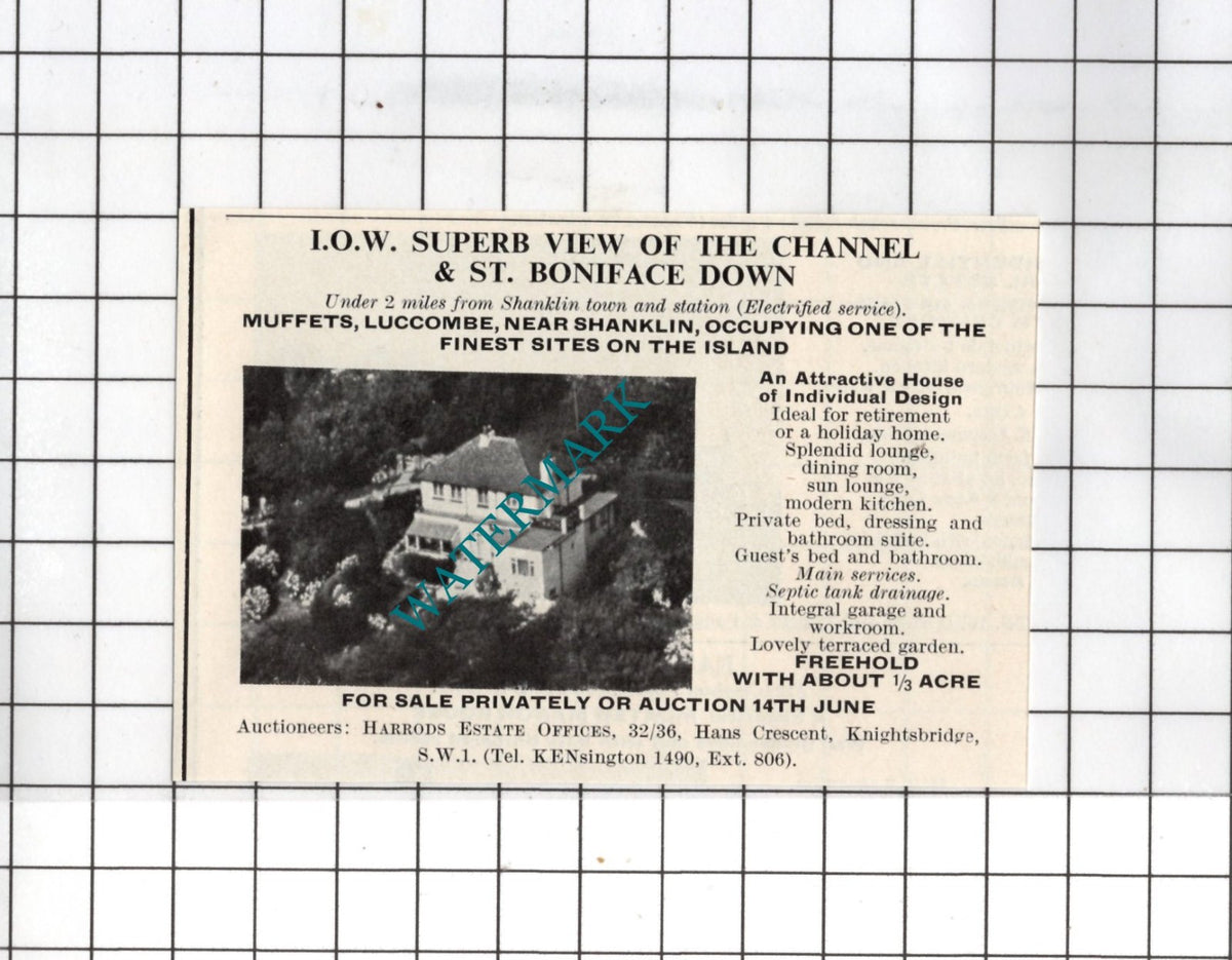 Muffets Luccombe Shanklin Isle Of Wight - 1967 House Sale Advert - Small
