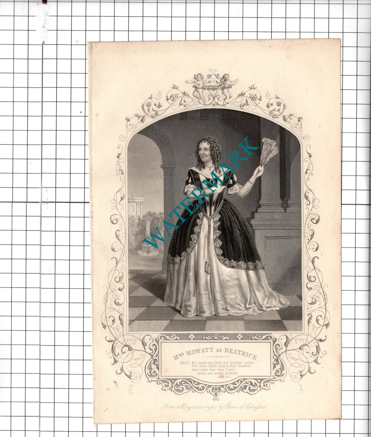 Mrs Mowatt Actress Much Ado About Nothing Shakespeare - c.1870 Print