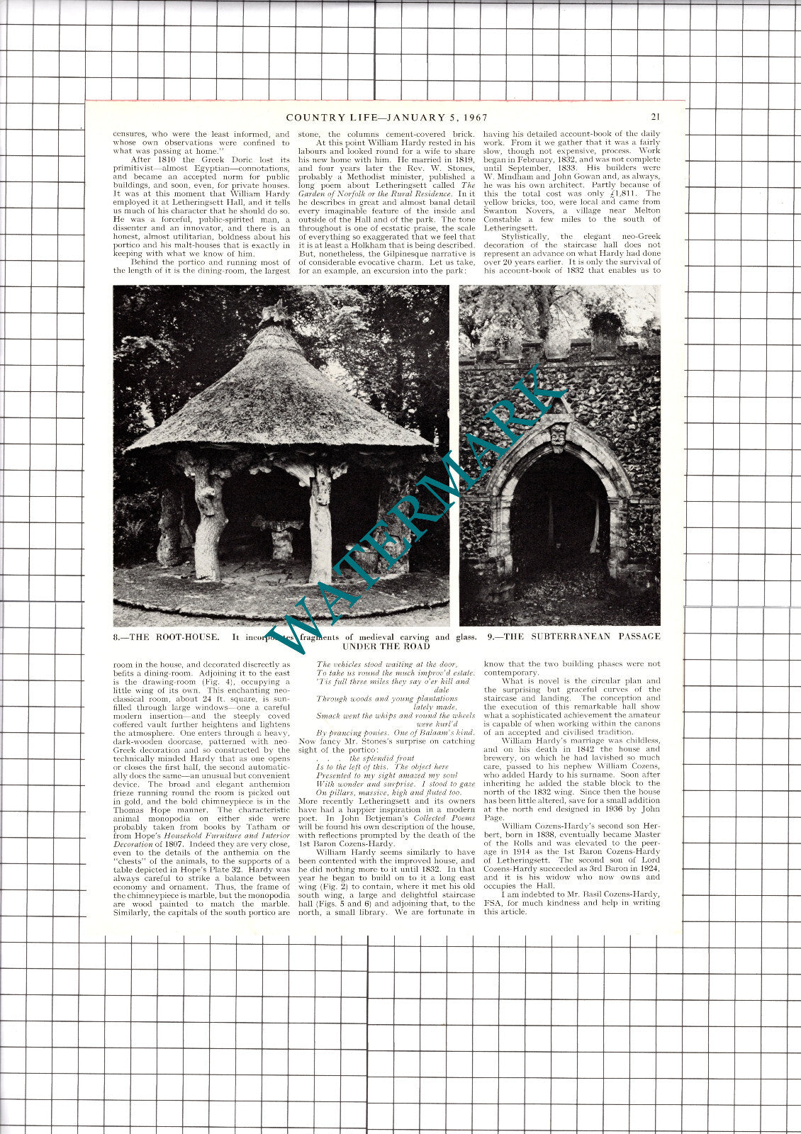 Letheringsett Hall Norfolk Lady Cozens-Hardy - 1967 Article