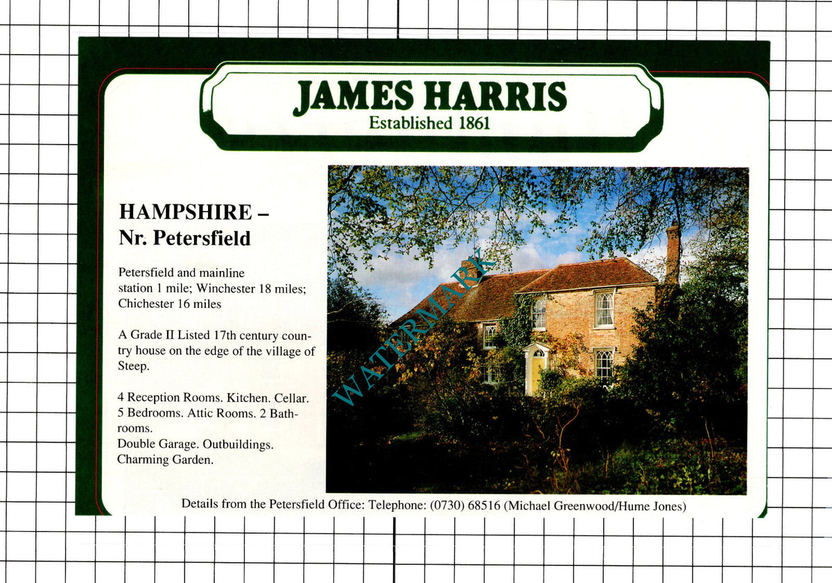 Kirkby Overblow North Yorkshire House Sale Advert - 1991 Clipping / Print