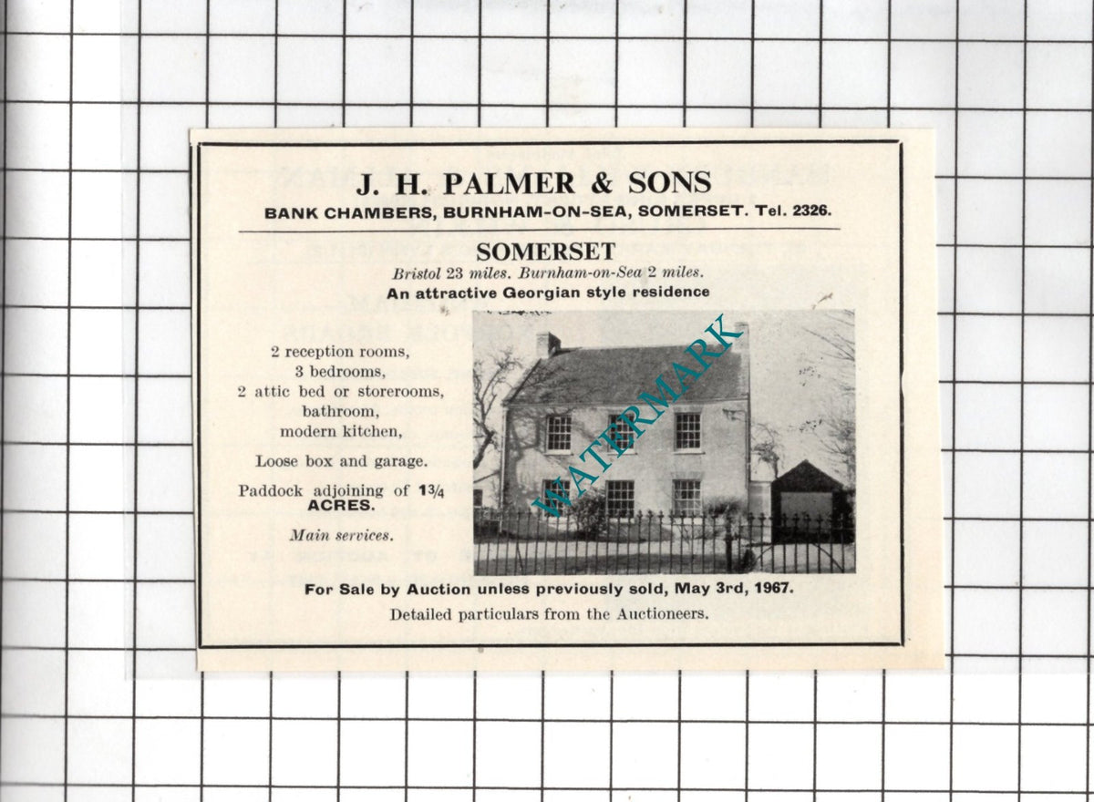 Burnham-on-Sea Somerset - Small House Sale Advert - 1967