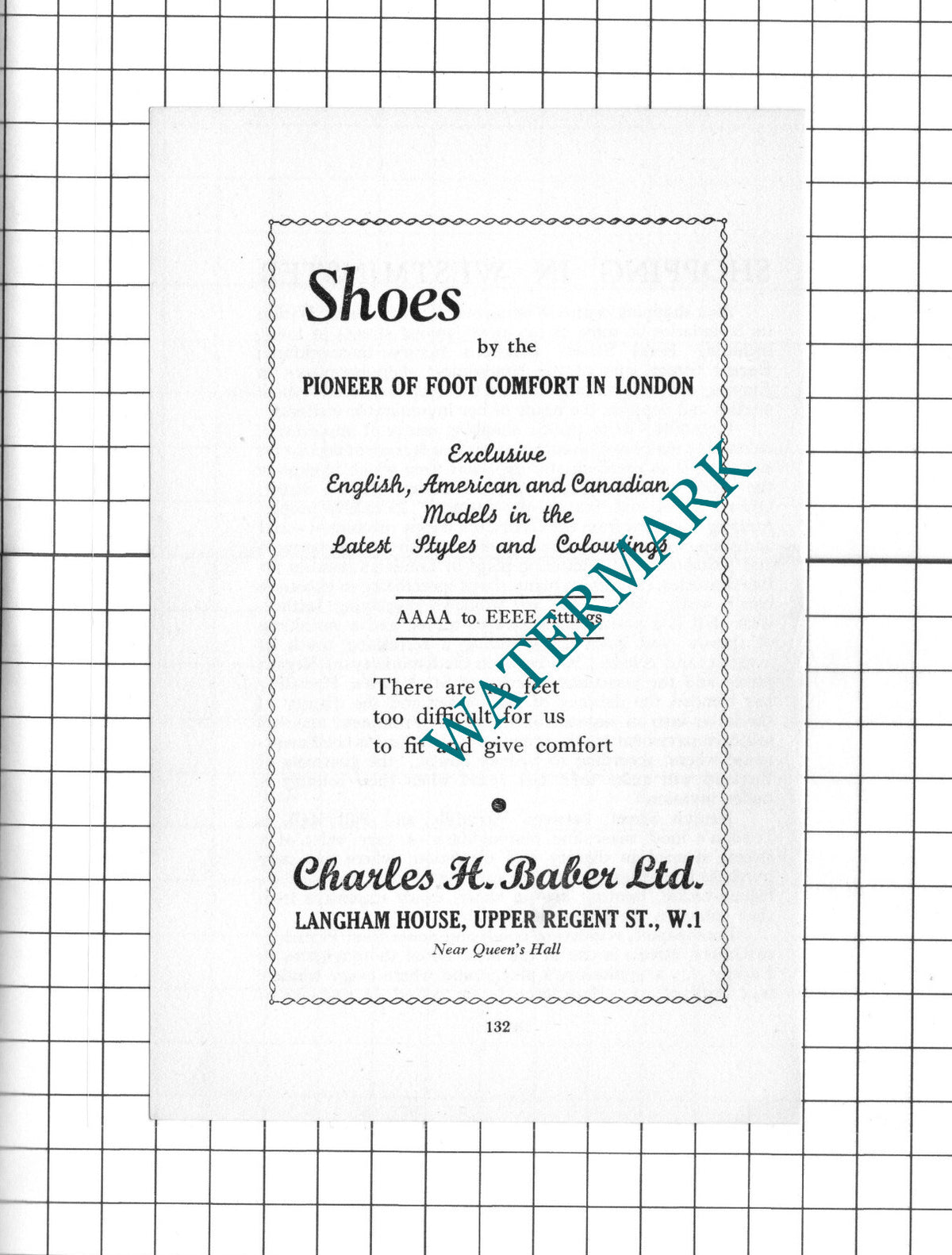 Charles H Baber Ltd London Shoes - 1939 Small Advert