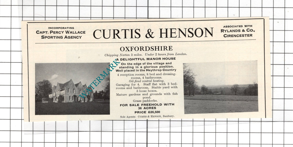 Manor House Chipping Norton Oxfordshire House Sale Advert- 1967