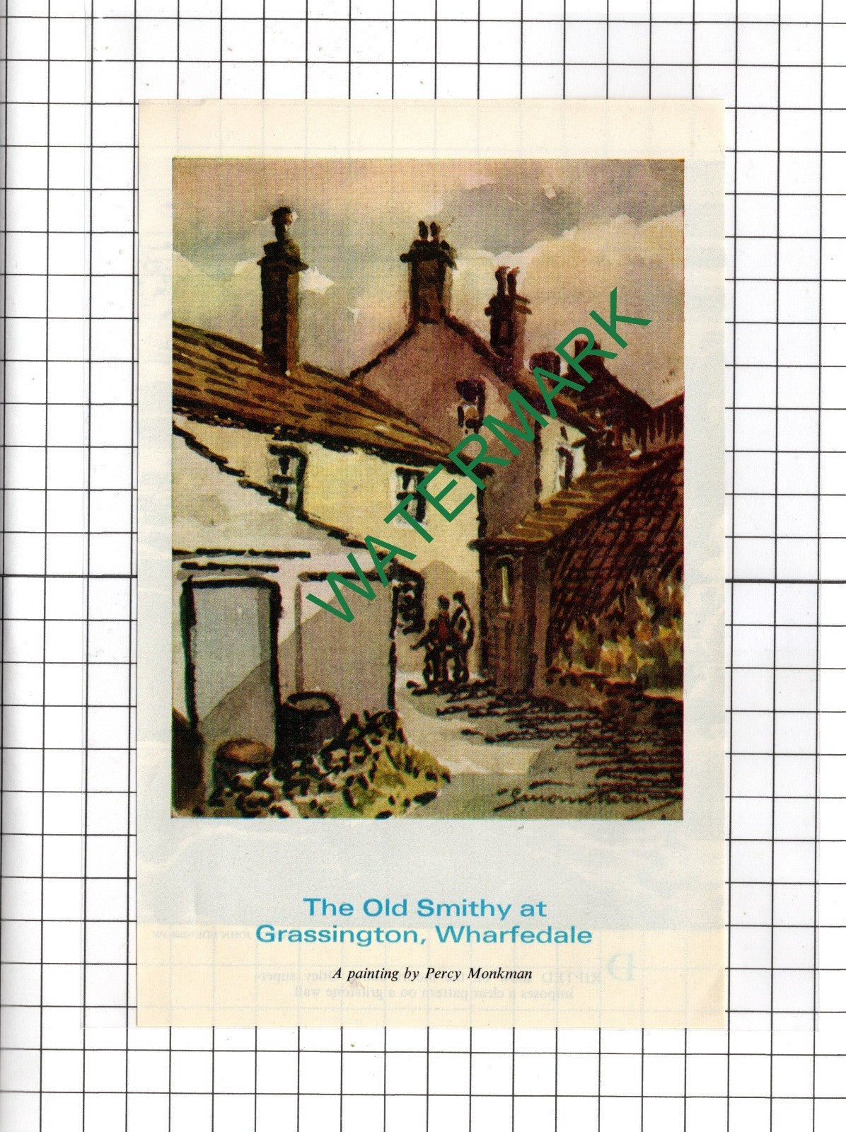 The Old Smithy Grassington Wharfedale Yorkshire Percy Monkman - 1974 Clipping