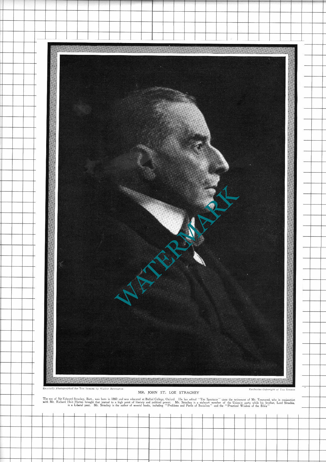 Mr John St Loe Strachey Editor Of The Spectator - 1914 Clipping / Print