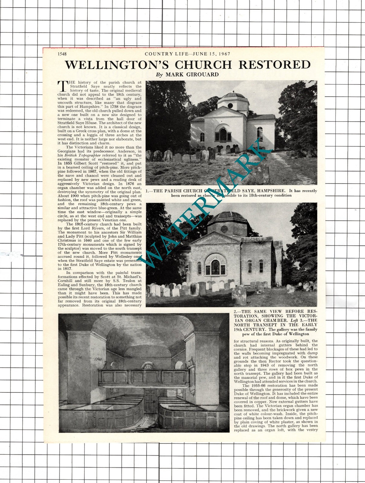 Stratfield Saye Hampshire Church - 1967 Article