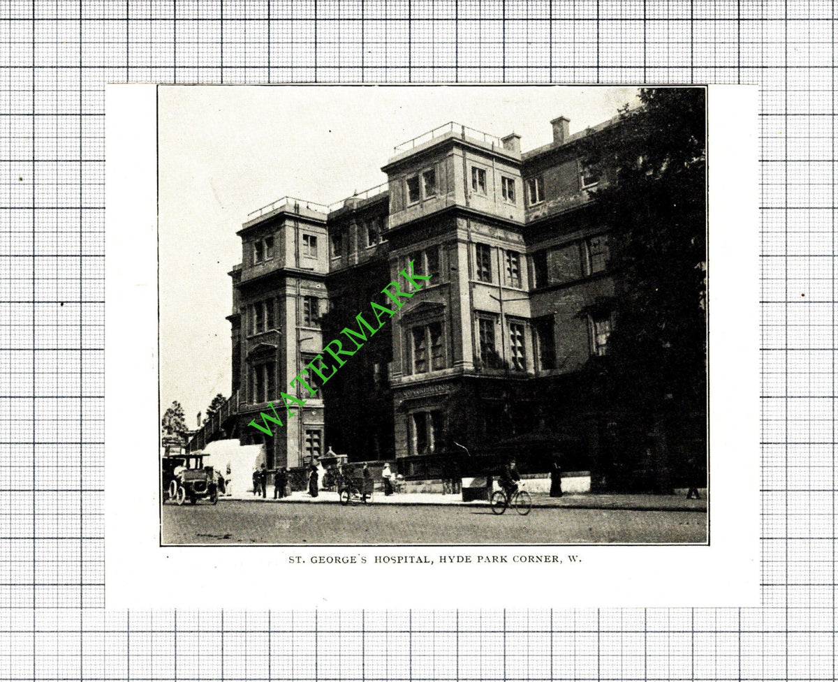 St George's Hospital Hyde Park Corner London - 1914 Small Cutting