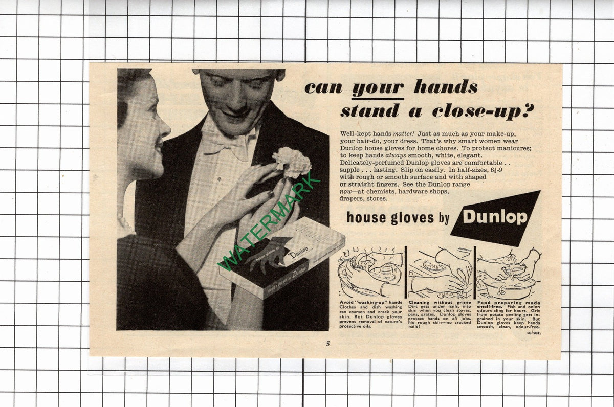 Dunlop House Gloves - 1955 Small Advert