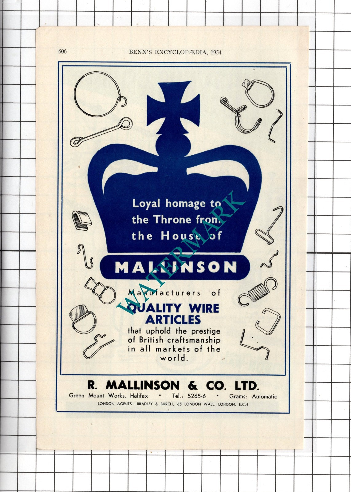 The Philip B Waldron Co Tyseley Birmingham R Mallinson & Co Halifax 1954 Advert