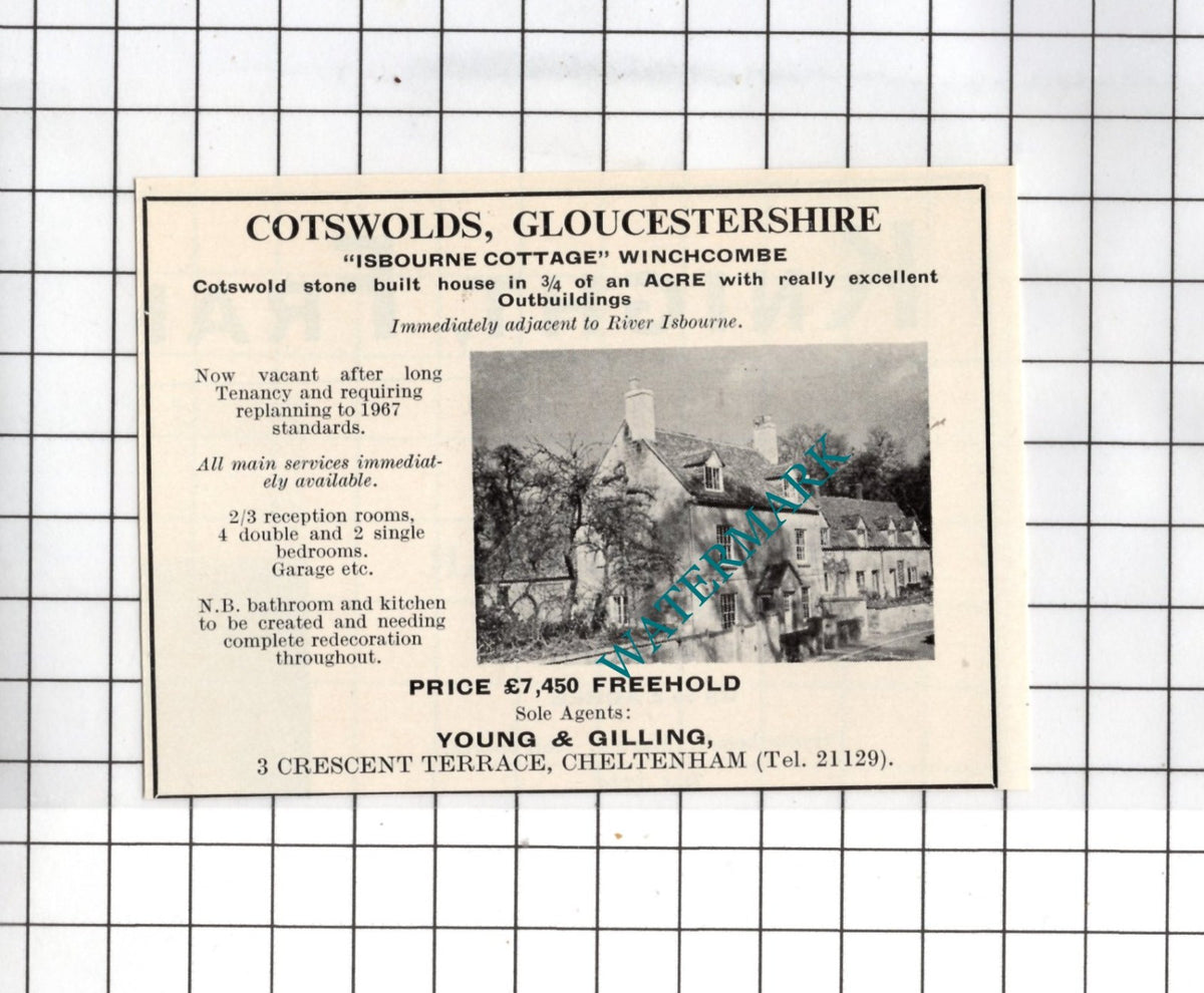 Isbourne Cottage Winchcombe Gloucestershire - Small House Sale Advert - 1967