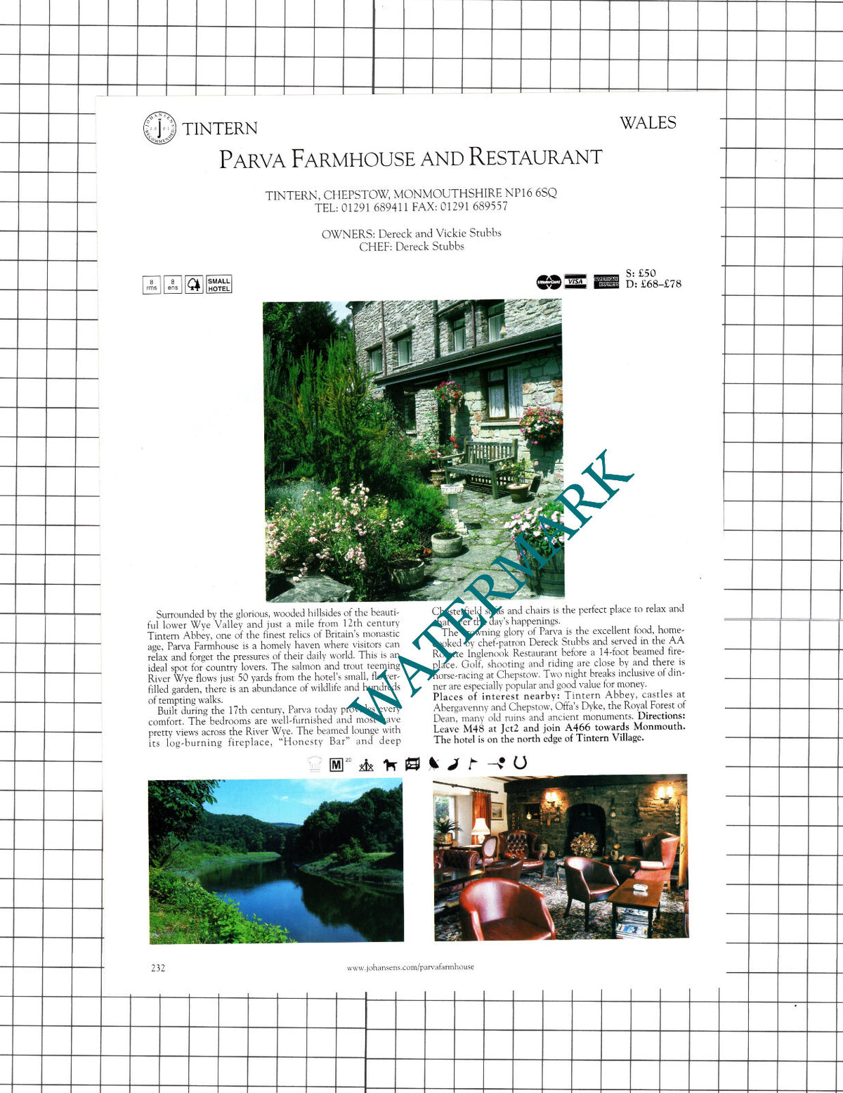 Waterwynch House Hotel Tenby / Parva Farmhouse Tintern Chepstow -2001 Cutting