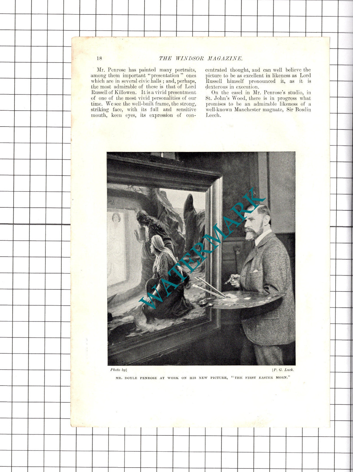 Mr J W Doyle Penrose Painter - 1907 Article