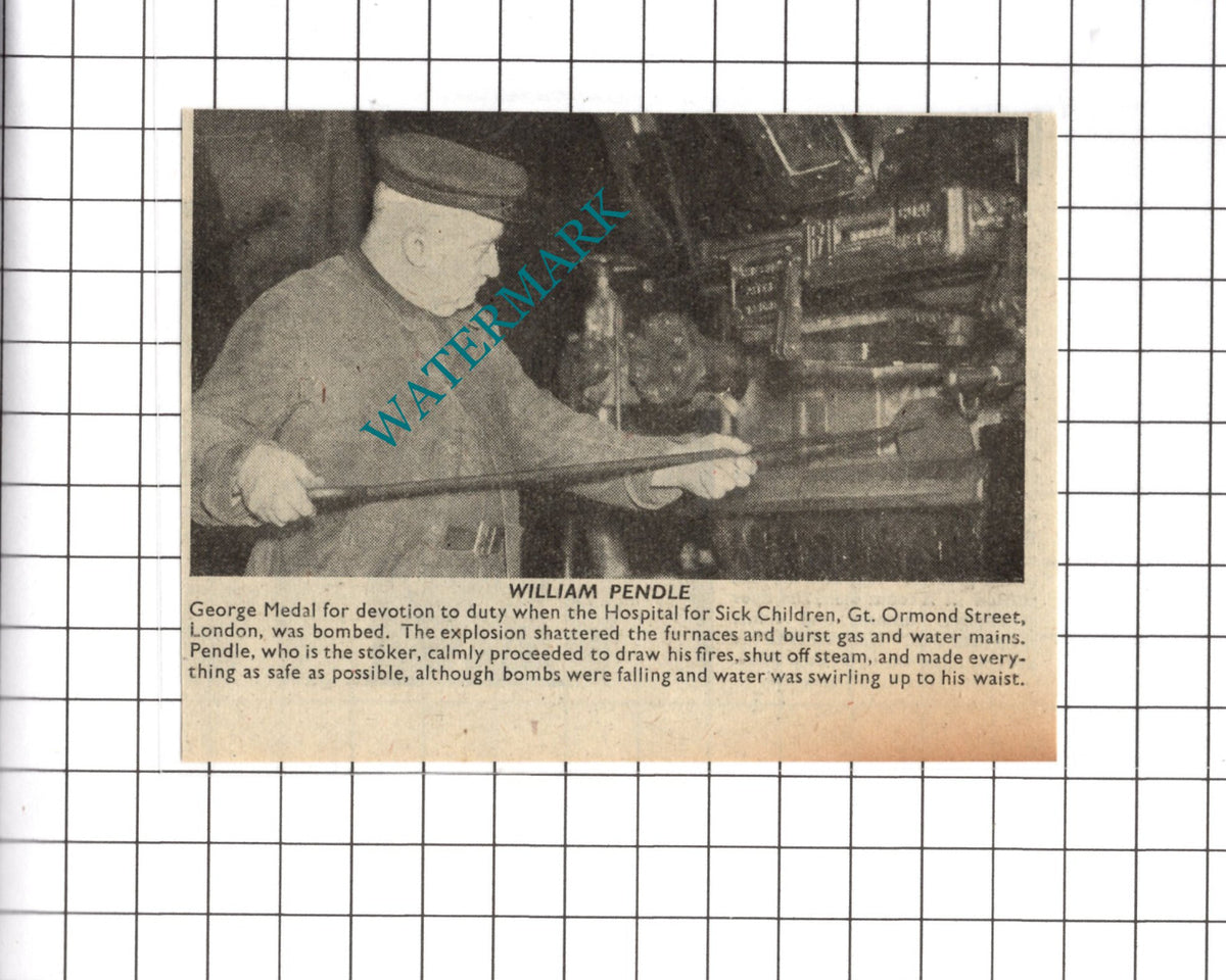 William Pendle Great Ormond Street Hospital WW2 - 1941 SMALL Clipping/ Print