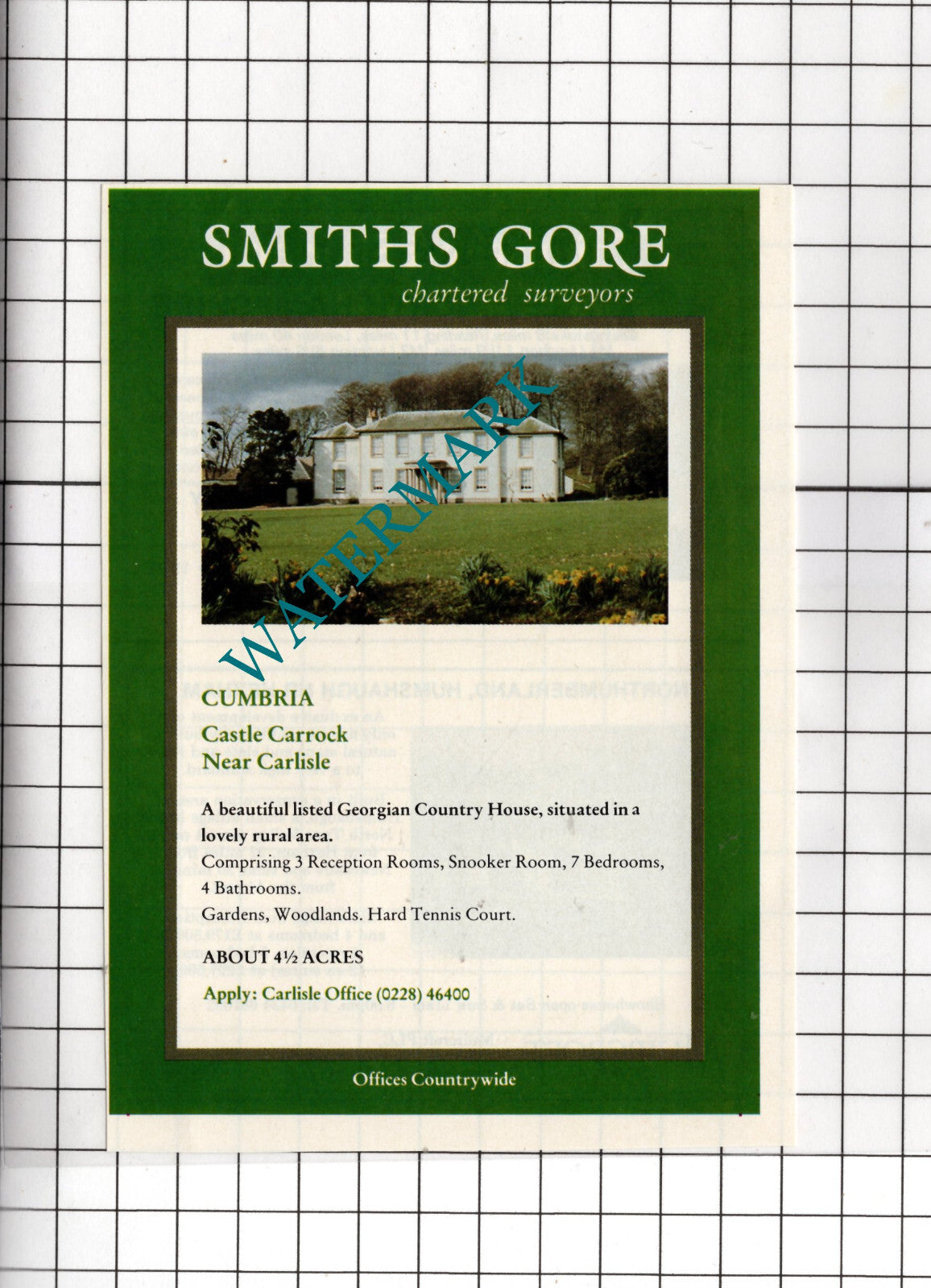 Castle Carrock Cumbria House Sale Advert - 1991 Cutting