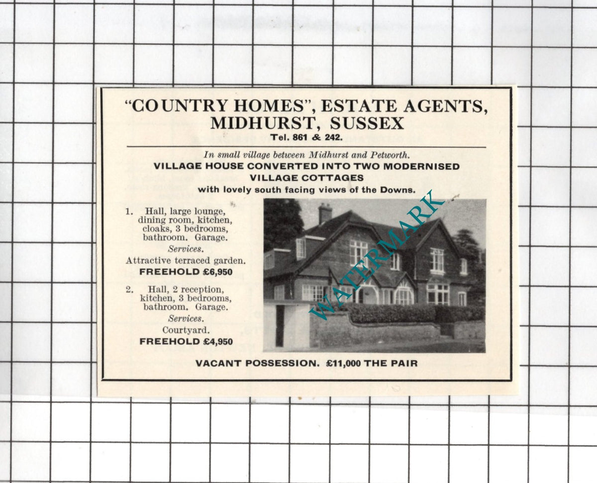 Midhurst Sussex Petworth SMALL House Sale Advert- 1967