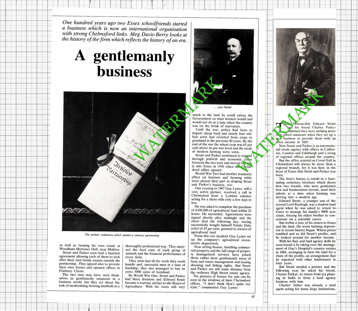 Strutt and Parker Edward Strutt Charles Parker - c.1985 Article