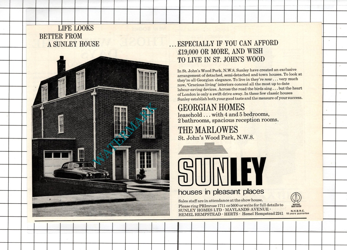 St John's Wood Park London Sunley Homes Ltd Hemel Hempstead - 1967 Advert