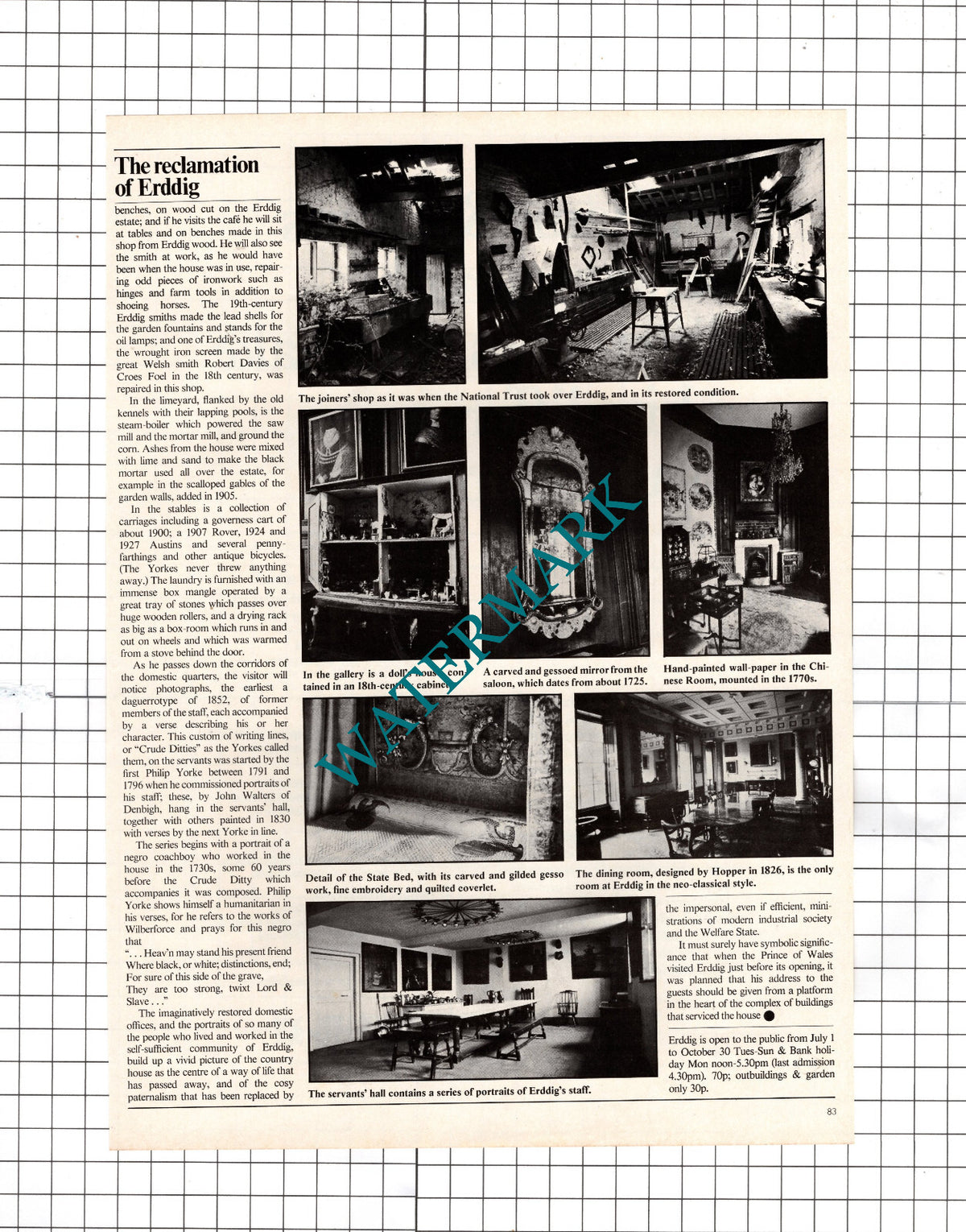 Erddig Denbighshire - 1977 Article
