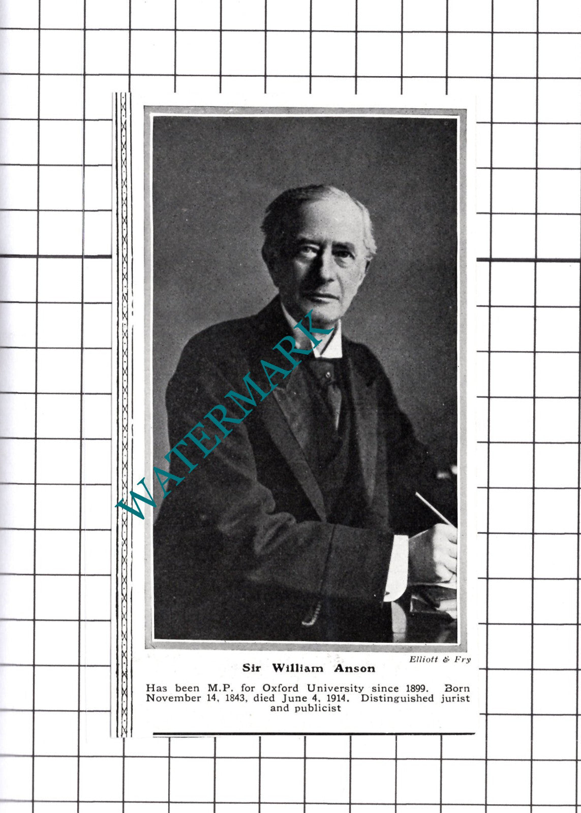 Sir William Anson Oxford University Obituary - 1914 Cutting